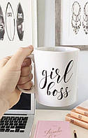 Біла кружка (чашка) з принтом "Girl Boss"
