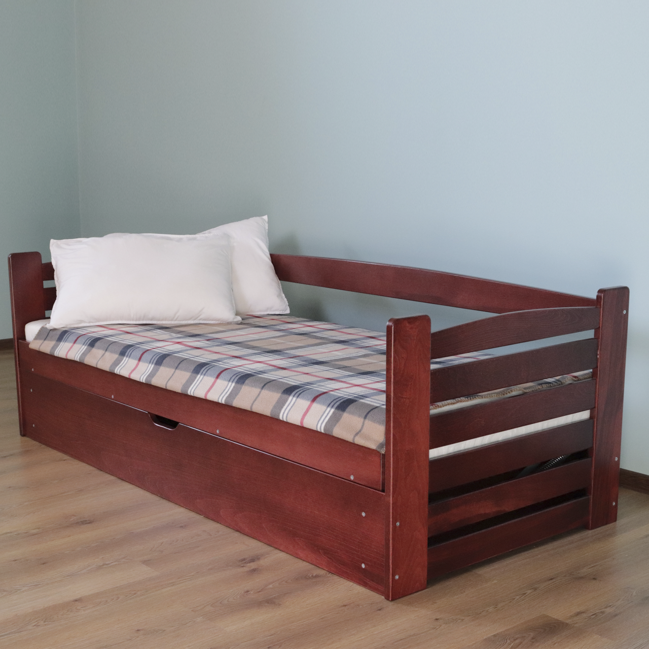 Ліжко дитяче дерев'яне Карлсон з підйомним механізмом (масив бука)