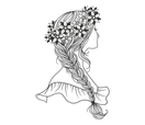 Наклейка на стіну Весна (дівчина з гарною косою, у вінку з квітів), фото 2