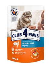 Клуб 4 Лапи Преміум 100 г для дорослих кішок з ягням вологий корм в соусі
