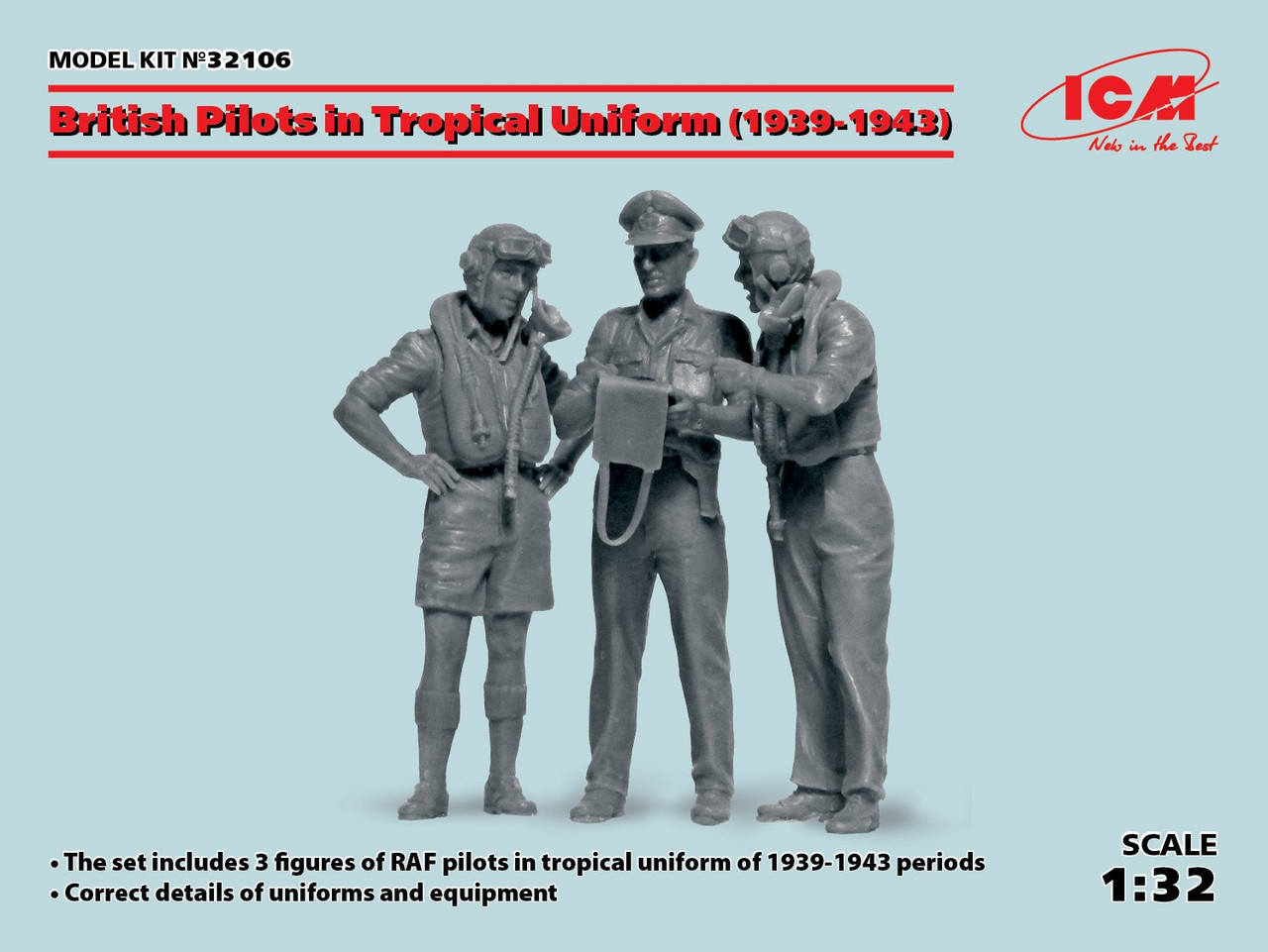Пілоти ВПС Великобританії в тропічній уніформі (1939-1943 рік). 1/32 ICM 32106
