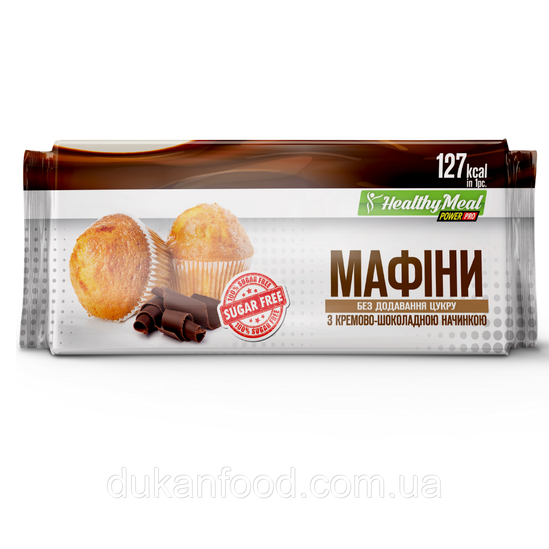 Power Pro Маффин з кремово-шоколадною начинкою (без цукру).