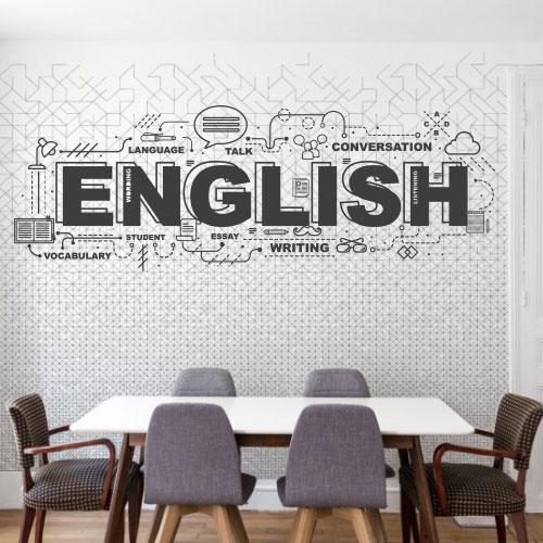 Вінілова наклейка на стіни English (англійська мова, клас, школу), фото 1