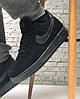 Зимние мужские кроссовки Nike Air Force Black mono с мехом. ТОП Реплика ААА класса., фото 3