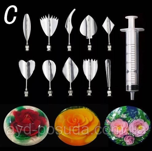 Інструменти для приготування желе з 3D квітами (C) арт. 840-2A4