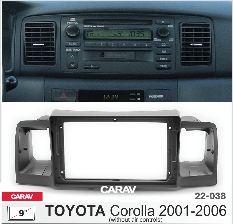 Переходная рамка TOYOTA Corolla 2001-2006, CARAV 22-038 - фото 1 - id-p1280168702