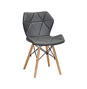 Стілець в скандинавському стилі GREG Onder Mebli екошкіра, колір сірий 1001