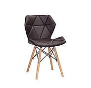 Стілець в скандинавському стилі GREG Onder Mebli екошкіра, колір коричневий 1015