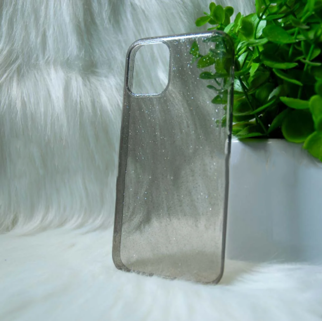 Силіконовий чохол Iphone 11 Pro "Блискітки" Чорний (black), фото 1