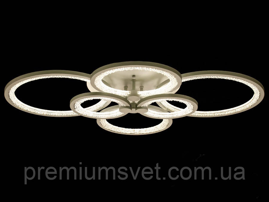 Стельова світлодіодна люстра з димером 125 W на білій основіMX2537/2+2 WH LED 3 color dimmer