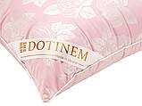 Подушка для сну рожева 70х70 "ROSALIE" тик штучний лебединий пух (211037-3), фото 3