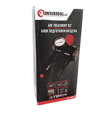 Блок підготовки повітря 1/4", 5мкм, 850 л/хв, метал INTERTOOL PT-1435, фото 3