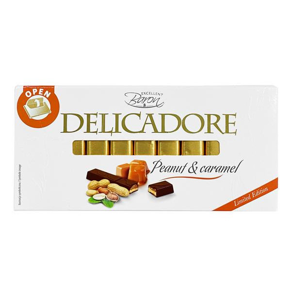 Подарунковий шоколад молочний з карамелевою начинкою Delicadore Baron, 200 г, Польща