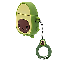 Чехол силиконовый с кольцом Case emoji Avocado / Авокадо для наушников Apple AirPods 1 и 2