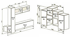 Вітальня Бокс / Box V1 1750х2450х320мм білий глянець Миро-Марк, фото 3