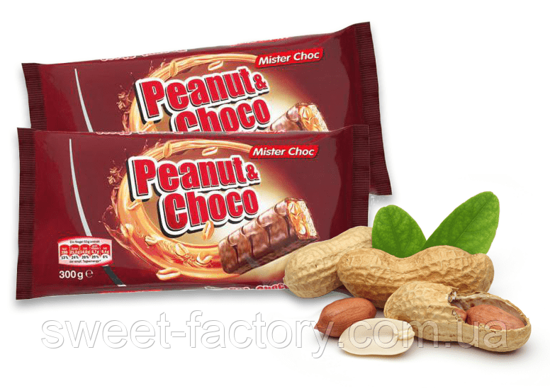 Батончики Mister Choc Peanut Choco 6s 300 g, ціна: 202 ₴, купити