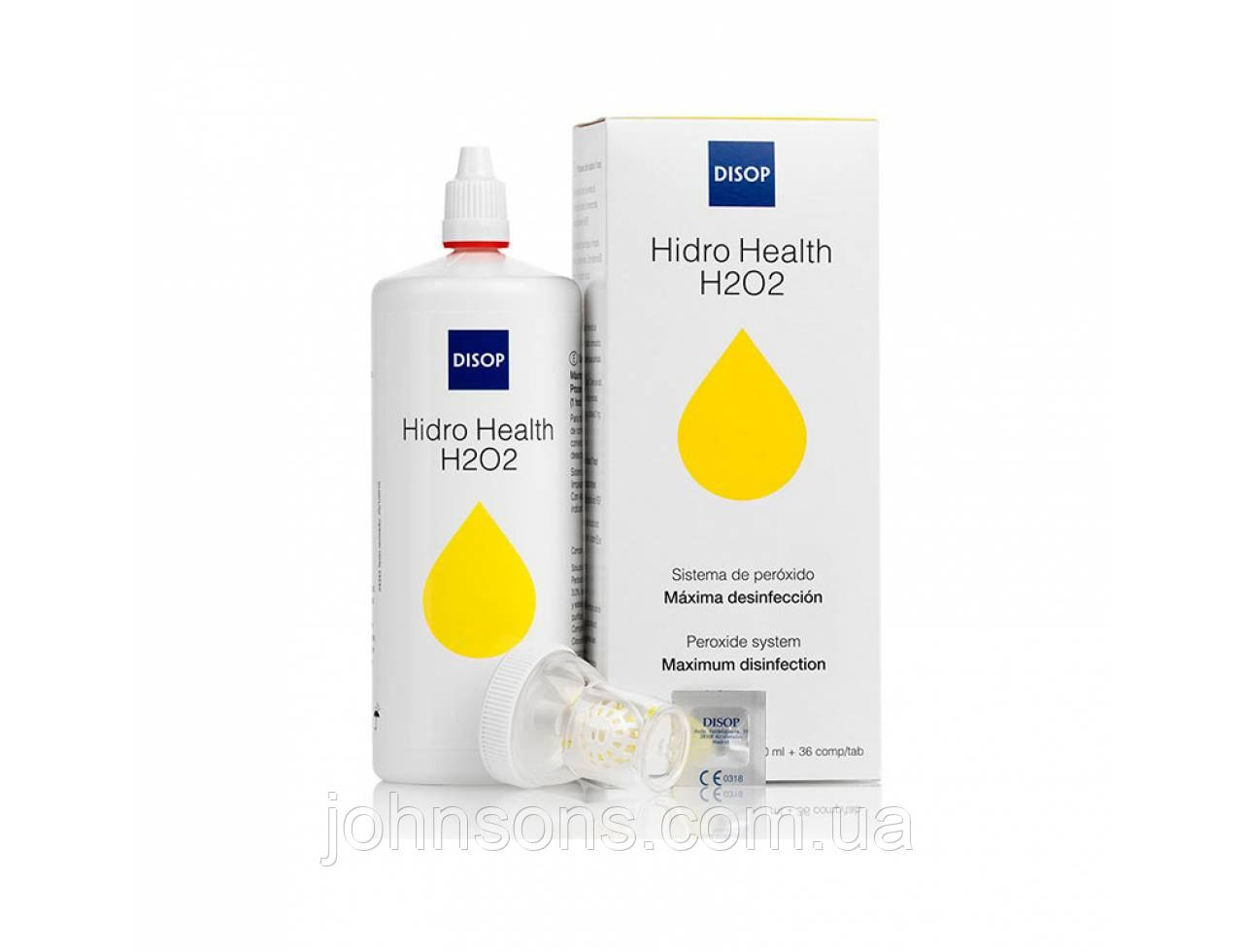 Disop Hidro Health H2O2 360мл + 36 таблеток| Пероксидний розчин для контактних лінз| Пероксидна система, фото 1