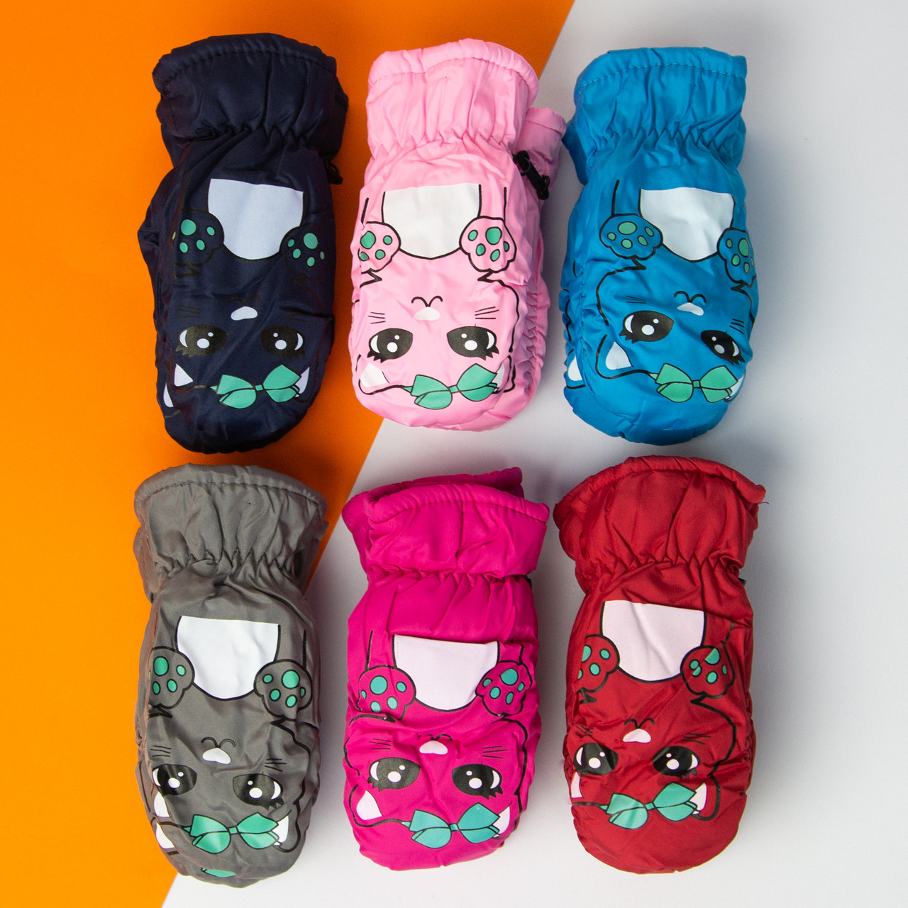 Оптом рукавиці болоневые на 4 - 5 - 6 років лижні для дівчаток (арт. 20-12-29)