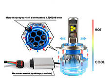 Світлодіодні LED лед лампи TURBOLED T1 цоколь H4 (ближнє + дальнє світло) світло 6000К, з обманкою CANBUS, фото 6