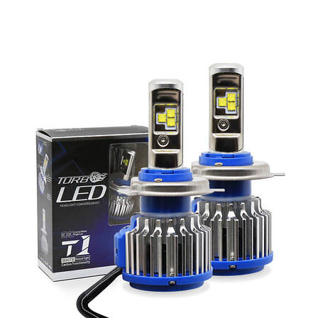 Світлодіодні LED лед лампи TURBOLED T1 цоколь H4 (ближнє + дальнє світло) світло 6000К, з обманкою CANBUS, фото 1