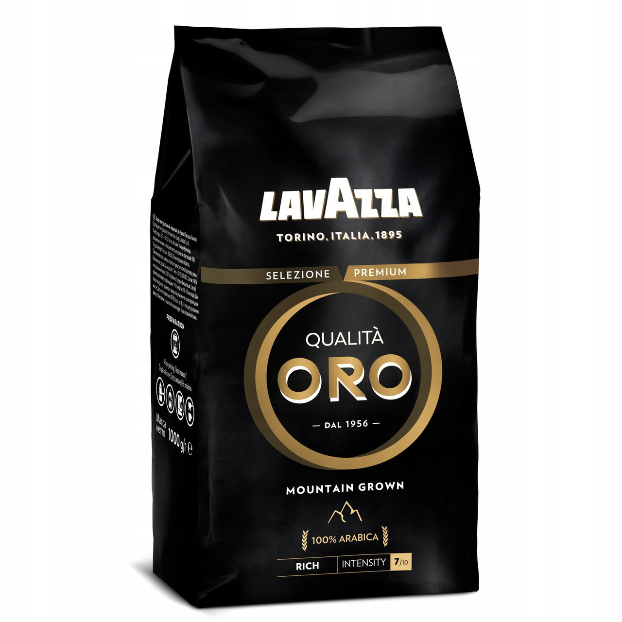 Кава в зернах Lavazza Qualita Oro Mountain Grown 1кг 100% Арабіка Лавацца Оро Чорна