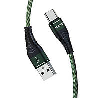 USB кабель Kaku KSC-098 USB - Type-C 1.2m / 2.8A - Green