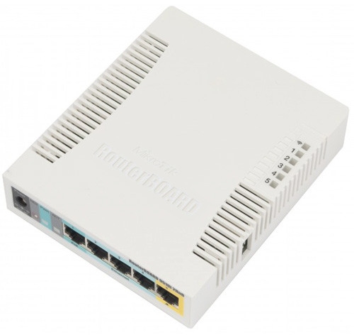 Бездротовий маршрутизатор MikroTik RB951Ui-2HND (N300, 600MHz/128Mb, 5х100Мбіт, 1хUSB, 1000mW, PoE in, PoE, фото 1