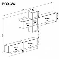 Бокс / Box вітальня V4 1800х3500х320мм білий глянець + чорний глянець Миро-Марк, фото 3