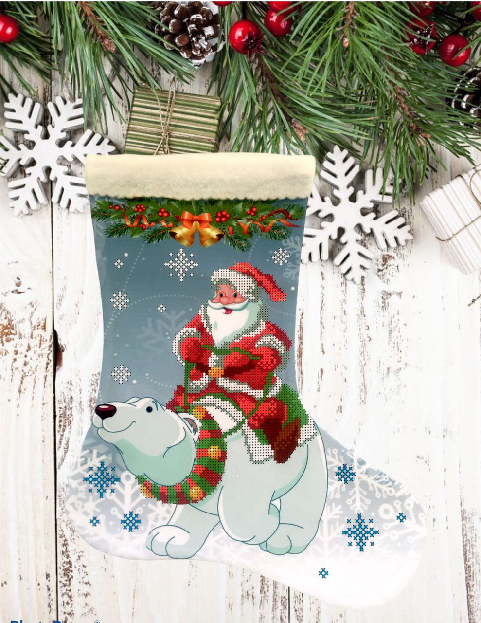 Новорічний чобіток (пошитий) №018, фото 1