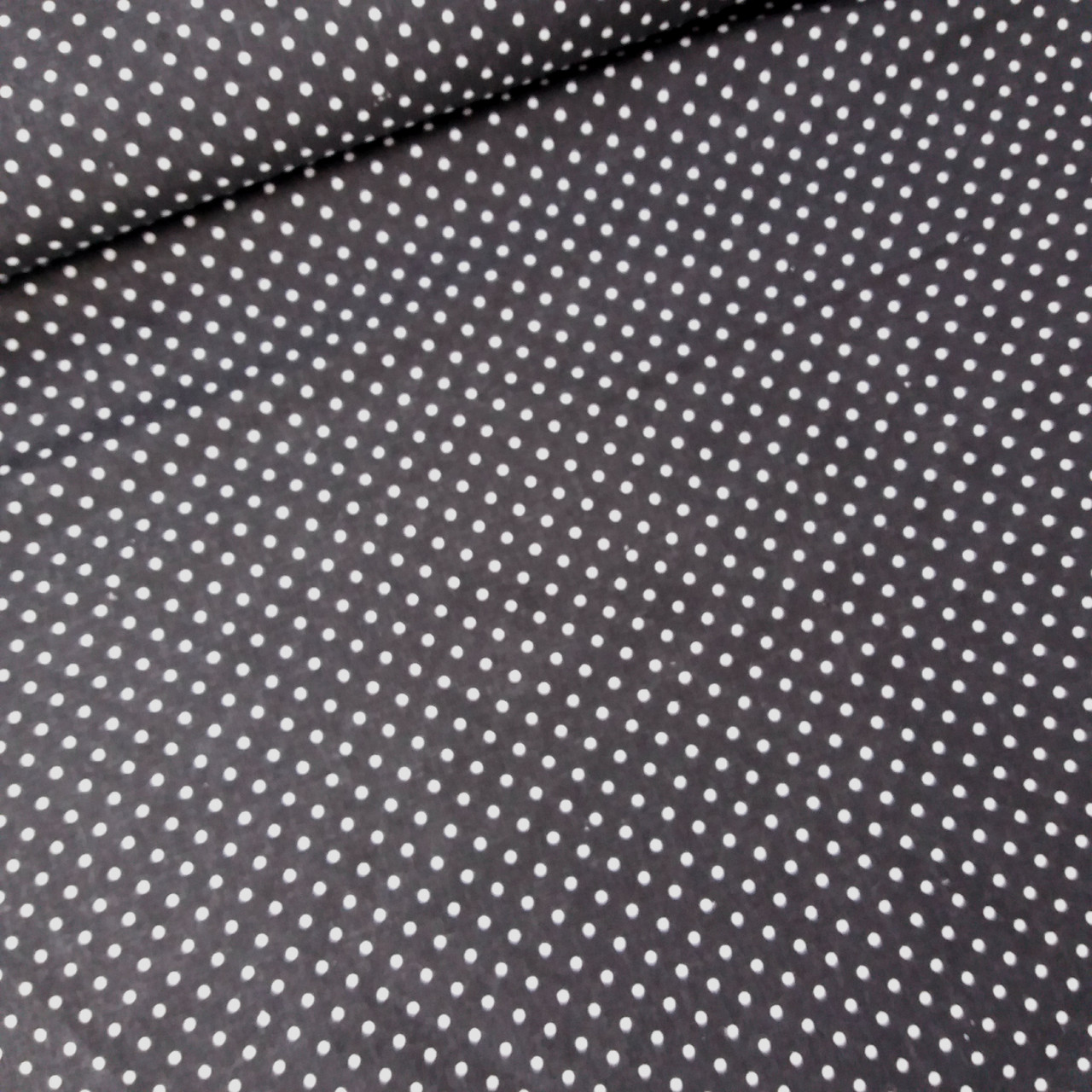 Тканина в горошок 2 мм білий на чорному, ш. 160 см, фото 1
