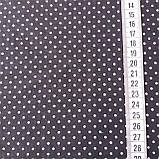 Тканина в горошок 2 мм білий на чорному, ш. 160 см, фото 3