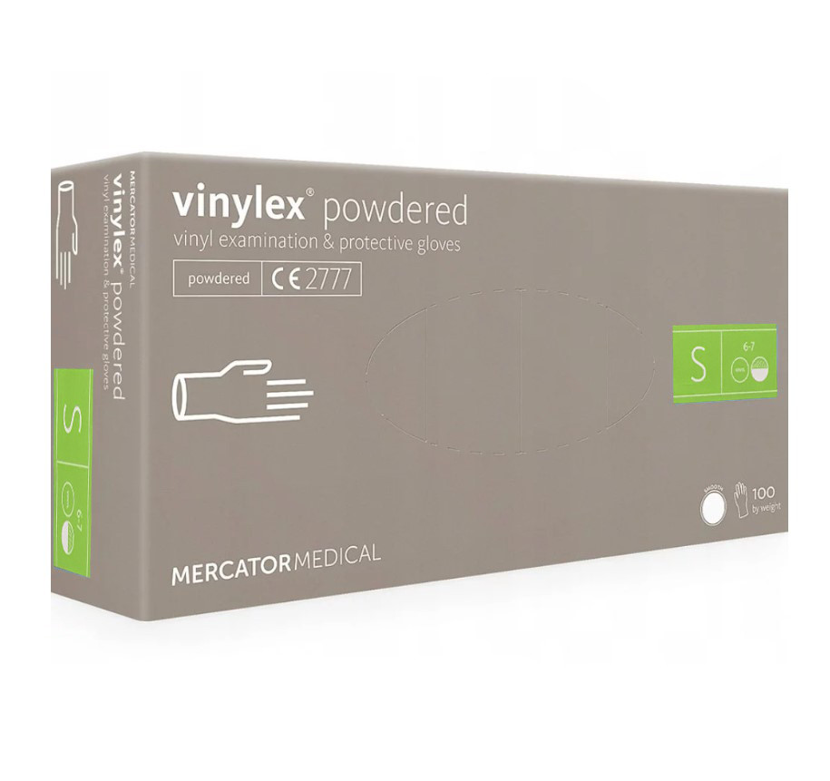 Рукавички вінілові неопудрені VINYLEX р. S, (50пар)