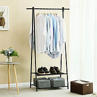 Передвижная напольная вешалка Clothes Horse для одежды THE NEW COAT RACK 2 полочки 158х55х42 см (Живые фото)