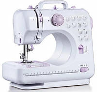 Швейная машинка с ножным приводом SEWING MACHINE 705, 12 функций, белая с розовым