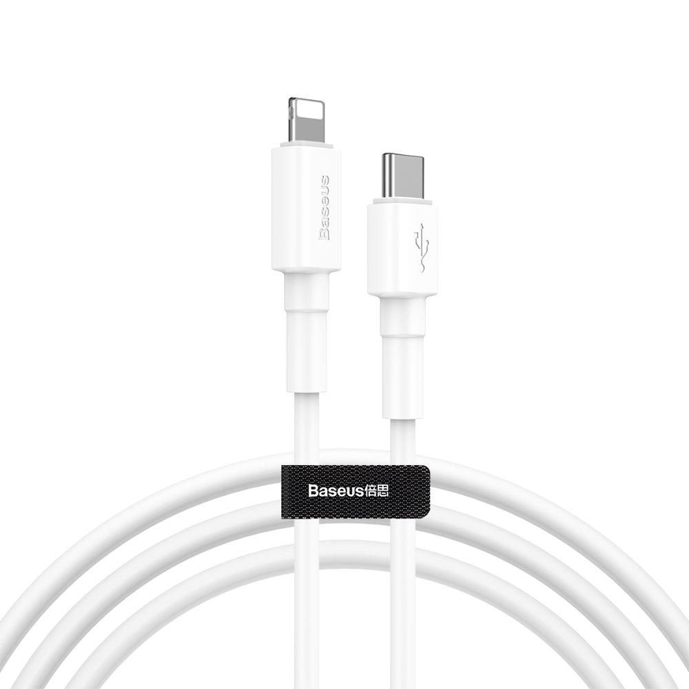 Кабель USB Baseus Mini Type C PD / Lightning 18W QC3.0 1m, White (CATLSW-02), фото 1