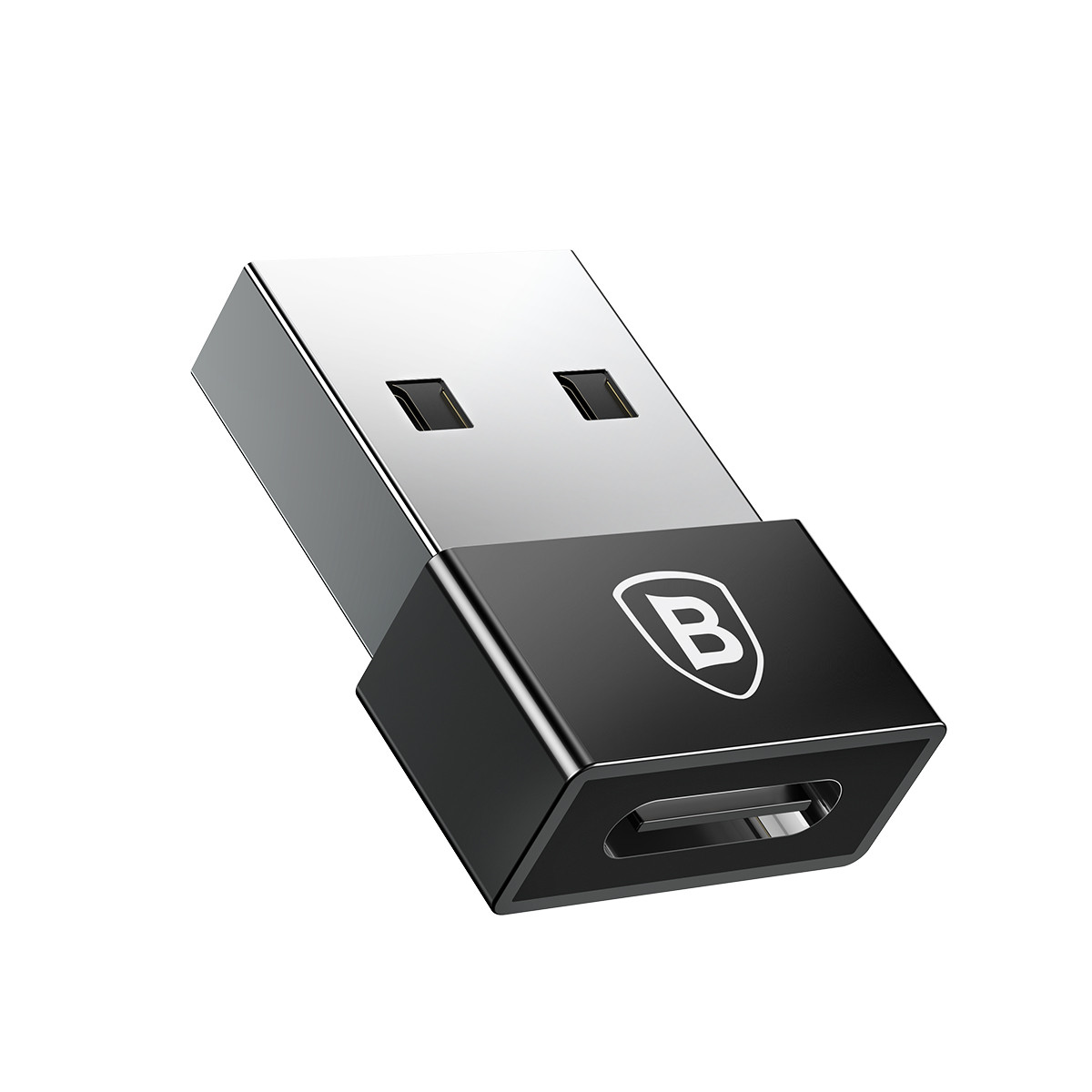 Адаптер-переходник Baseus USB 2.0 Male to Type-C Female 2.4A, Black (CATJQ-A01)