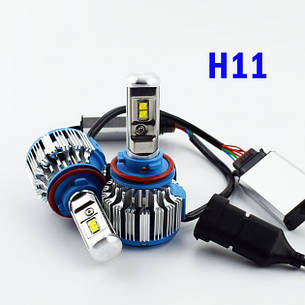 Світлодіодні LED лед лампи TURBOLED T1 цоколь H11 (H8/H16), світло 6000К, з обманкою CANBUS, фото 1