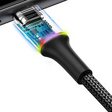 Кабель для зарядки телефона/ смартфона Baseus USB - Type-C 1 м 3 A З обплетенням Чорний (CATGH-B01), фото 4