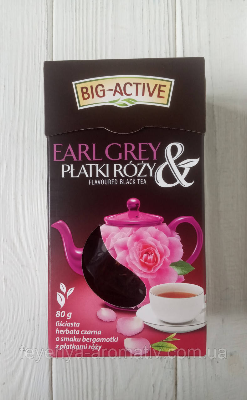 Чай чорний з бергамотом та пелюстками троянди Big-Active 80г (Польща)