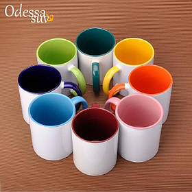 чашка для сублімації кольорова всередині і ручка