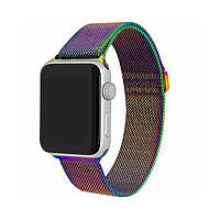 Ремешок для часов Milanese loop steel bracelet Apple watch, 42-44 мм. Oil-rainbow