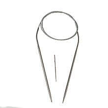 Набір кругові спиці металеві на троссе + голка, 80 см, Ø 3,25 мм