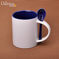 Чашка для сублімації 330мл з ложкою (кобальт)