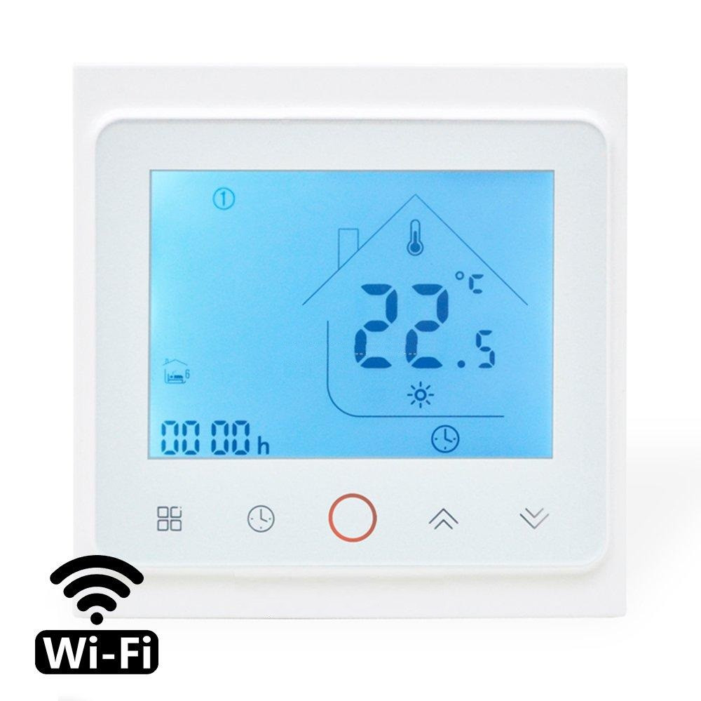 Сенсорный программируемый терморегулятор Castle TWE-02 Wi-Fi белый - фото 1 - id-p1280311335