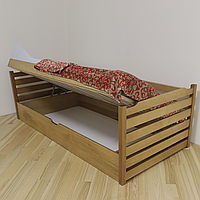 Кровать детская деревянная Котигорошко с подъемным механизмом (массив бука)