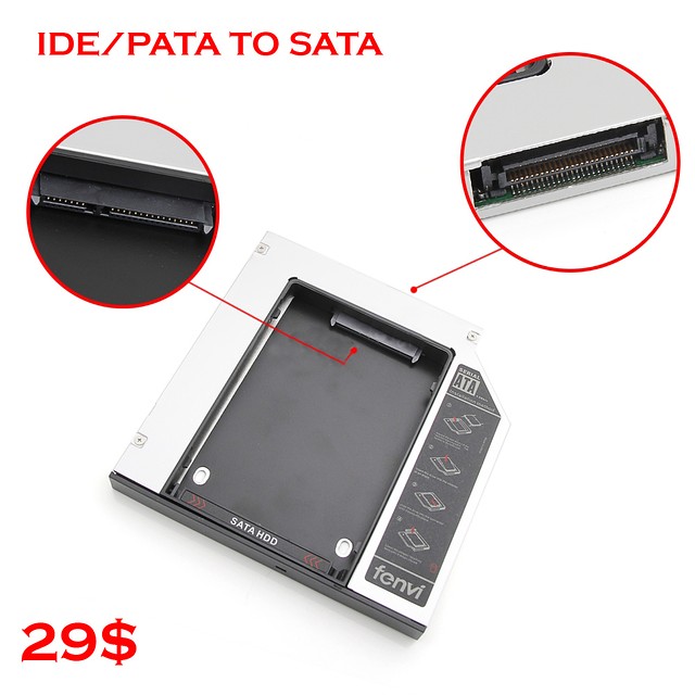 Optibay Оптибей IDE/PATA 12,7mm Universal for CD/ DVD-ROM 2nd HDD Optical Bay Second HDD Caddy - фото 2 - id-p15307822