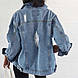 Дуже крута жіноча джинсова куртка з кишенями на осінь, фото 4