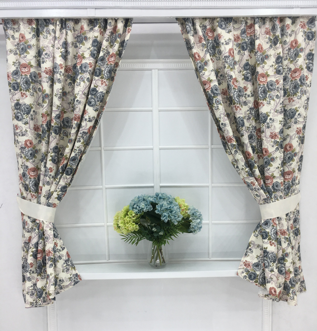 Кухонний набір штор "Розалі" Блакитний попіл