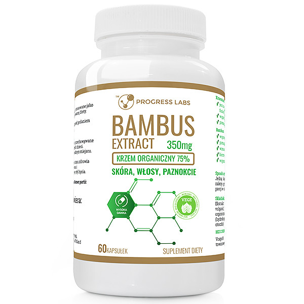 Екстракт бамбука, Bamboo extract 75% 350mg 60 caps, PROGRESS LABS