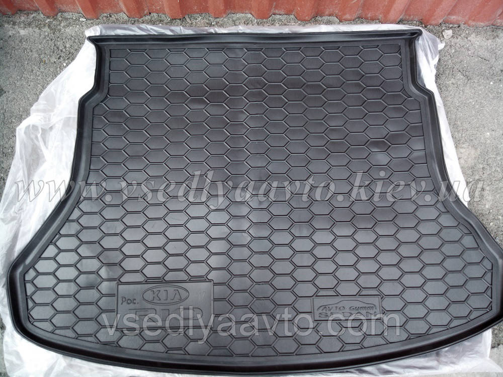 Килимок в багажник для Kia Rio седан з 2017 р. (рос. збірка) Avto-gumm пластік+гума, фото 1
